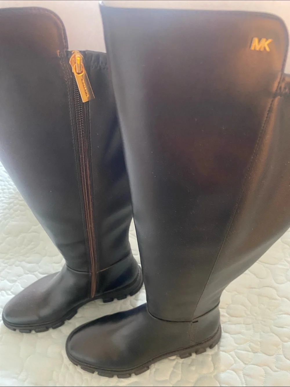Michael Kors Ridley Black Lug Sole Boots SZ 8.5 NWT